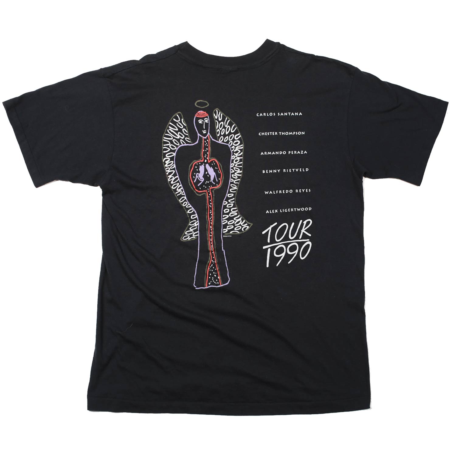 Vintage Carlos Santana 1990 Tour Shirt Black L
