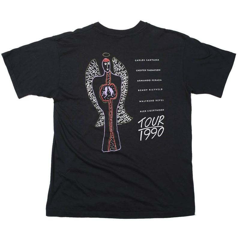 Vintage Carlos Santana 1990 Tour Shirt Black L