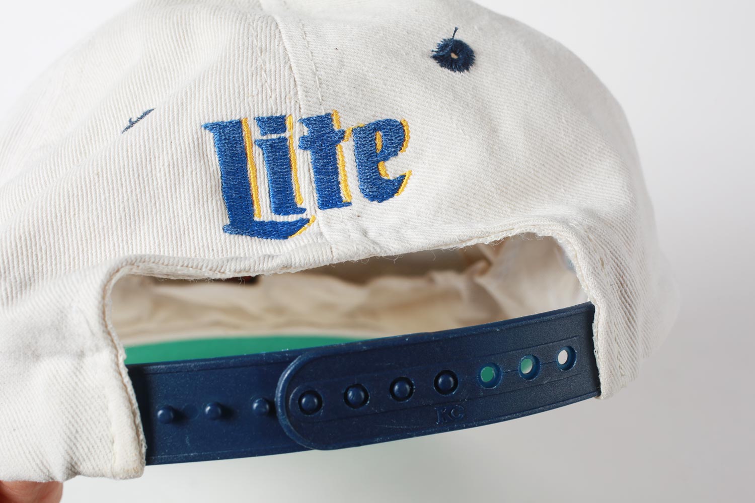 Vintage Chicago Bears Miller Lite Shallow Snapback Hat White & Navy