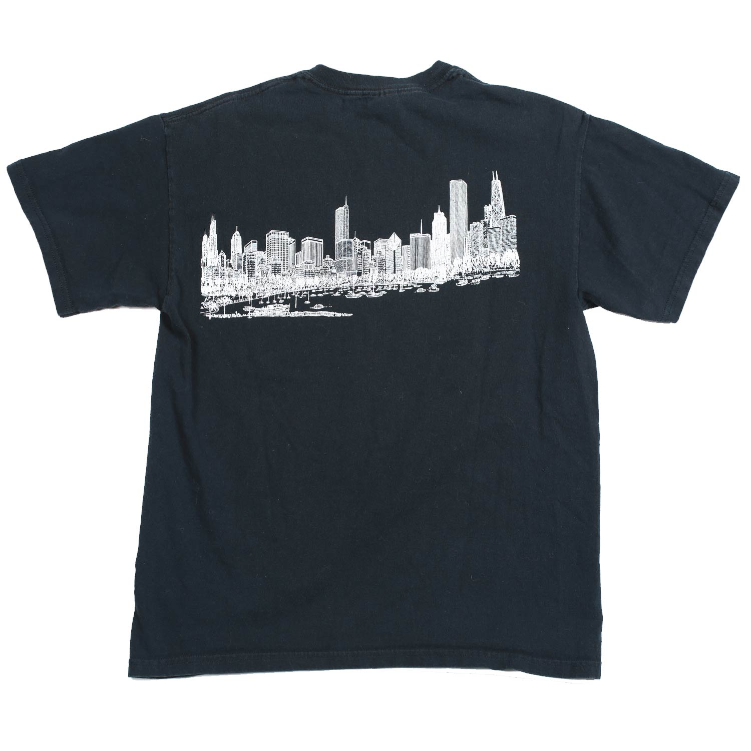 Vintage Chicago Skyline Wraparound Tee M