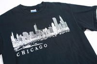 Vintage Chicago Skyline Wraparound Tee M