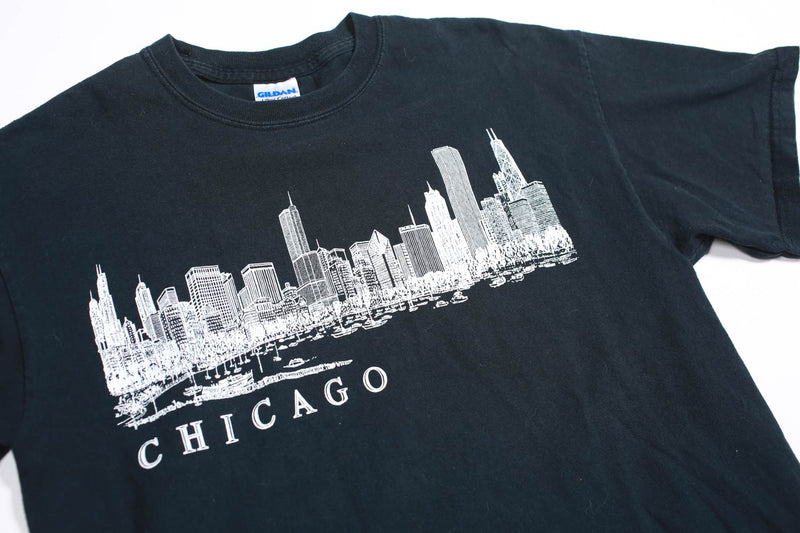 Vintage Chicago Skyline Wraparound Tee M