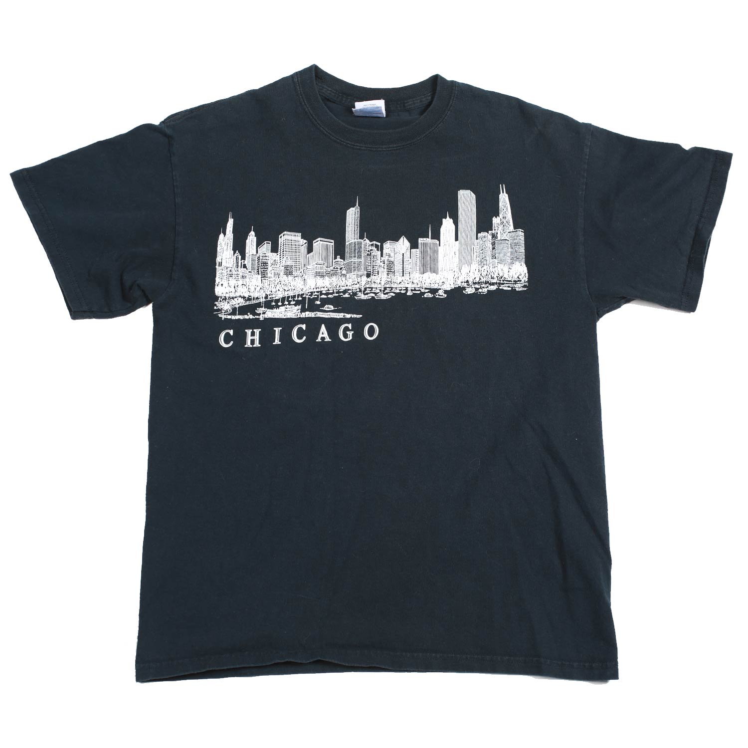 Vintage Chicago Skyline Wraparound Tee M