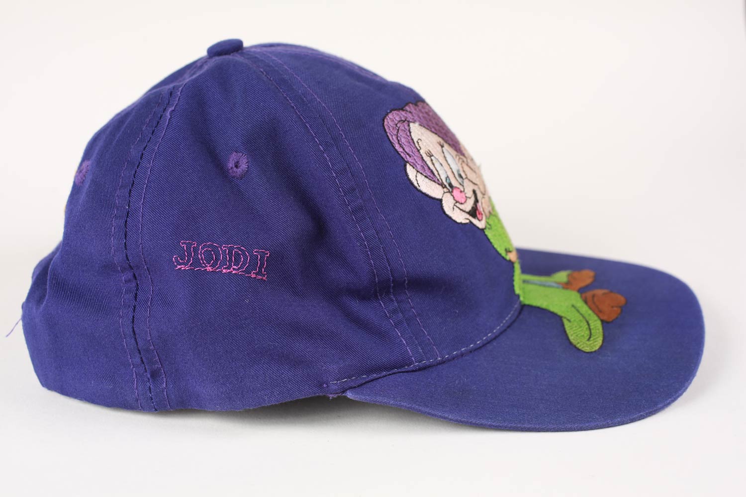 Vintage Disney Dopey Embroidered Snapback Purple