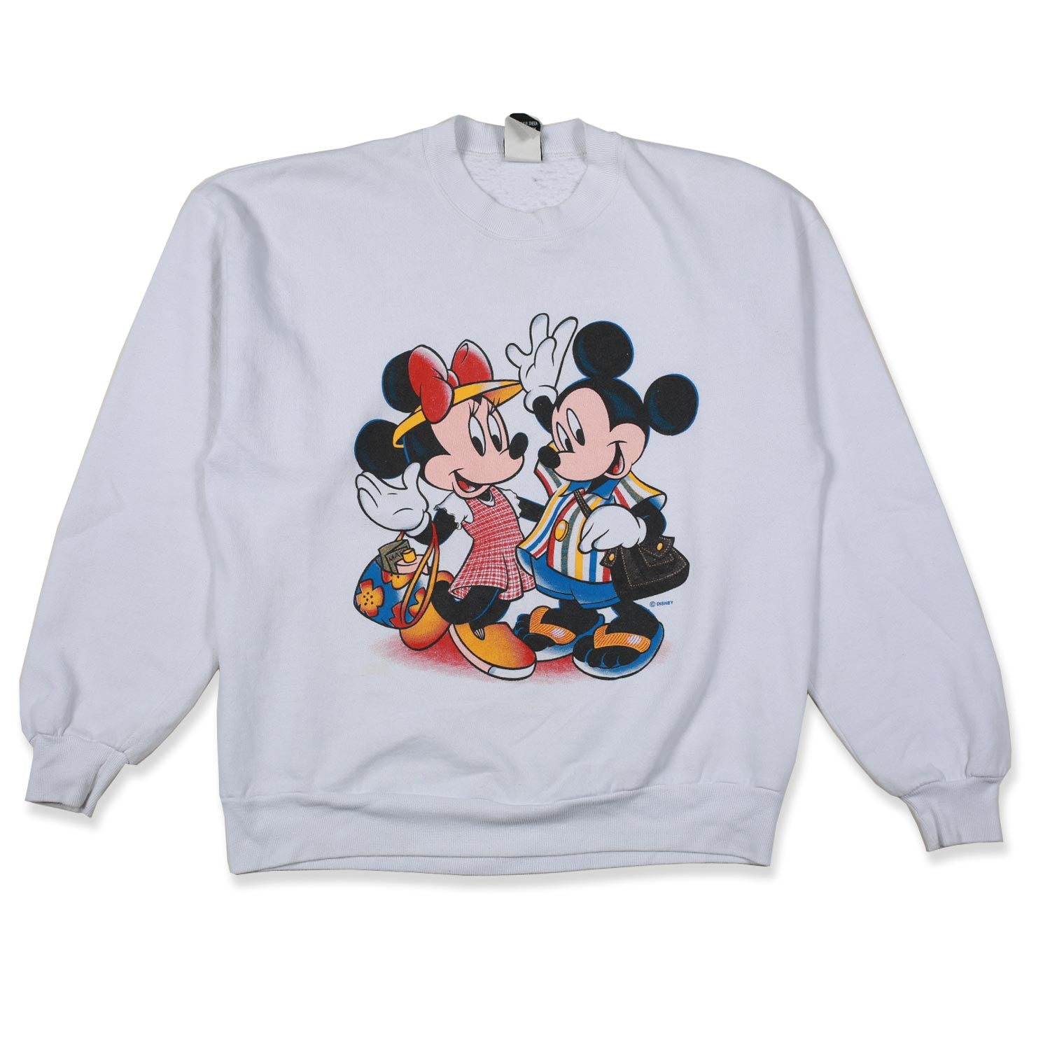 Vintage Disney Mickey & Minnie Crewneck Sweatshirt White L