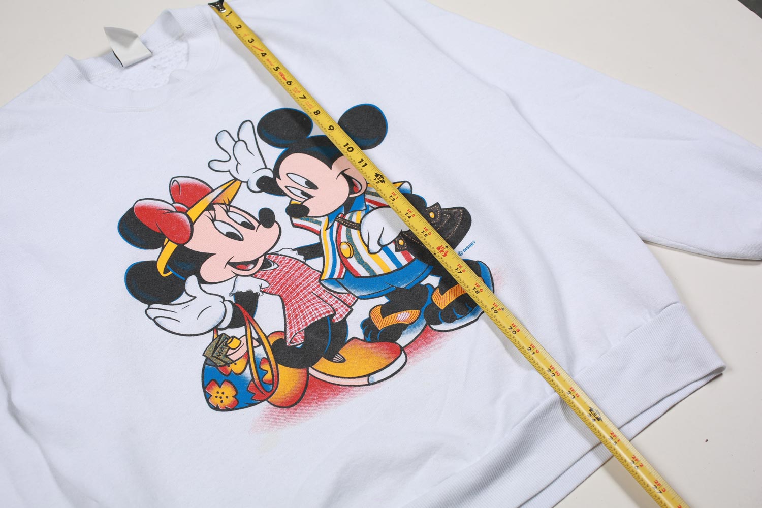 Vintage Disney Mickey & Minnie Crewneck Sweatshirt White L