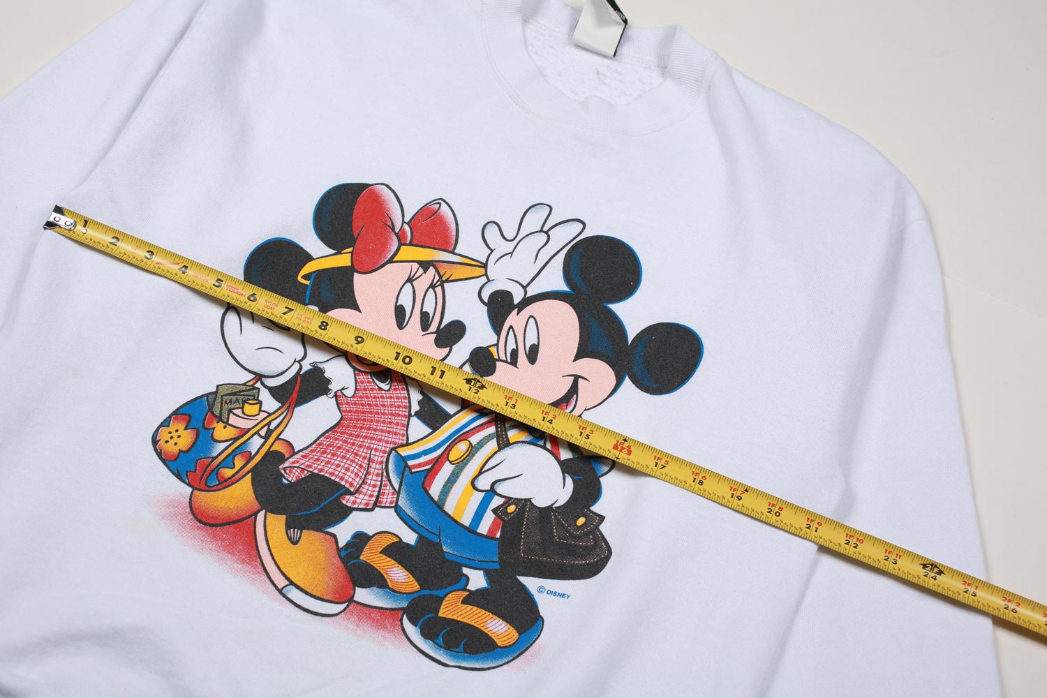 Vintage Disney Mickey & Minnie Crewneck Sweatshirt White L