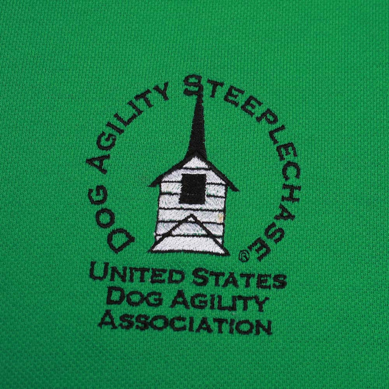 Vintage Dog Agility Steeple Chase Polo Shirt Kelly Green M