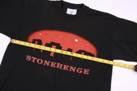 T-shirt touristique vintage Stonehenge noir L