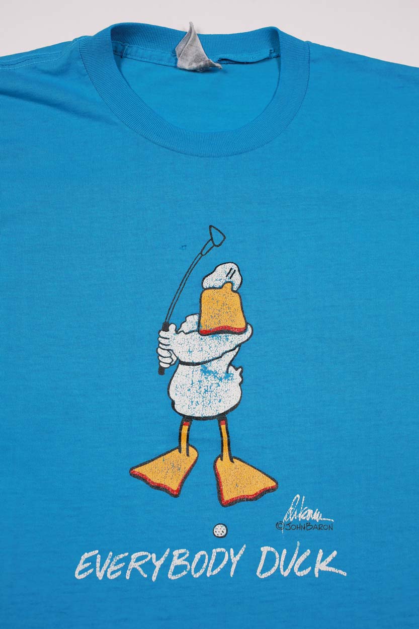 Vintage Everybody Duck Golf Tee Royal Blue L