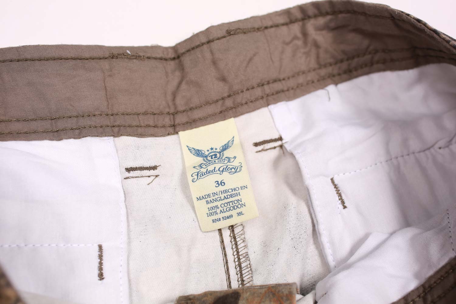 Vintage Faded Glory Mossy Oak Camo Cargo Shorts Size 36