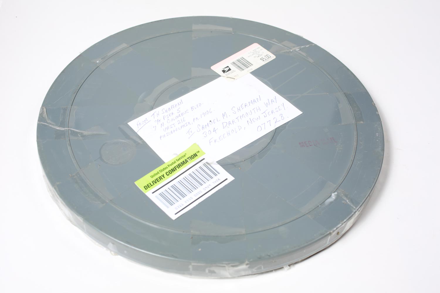 Vintage Lot of 5 x 16mm Motion Picture  Film Canisters in 14-15" Diameter