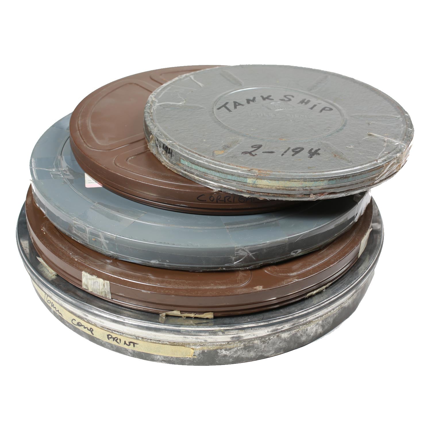 Vintage Lot of 5 x 16mm Motion Picture  Film Canisters in 14-15" Diameter