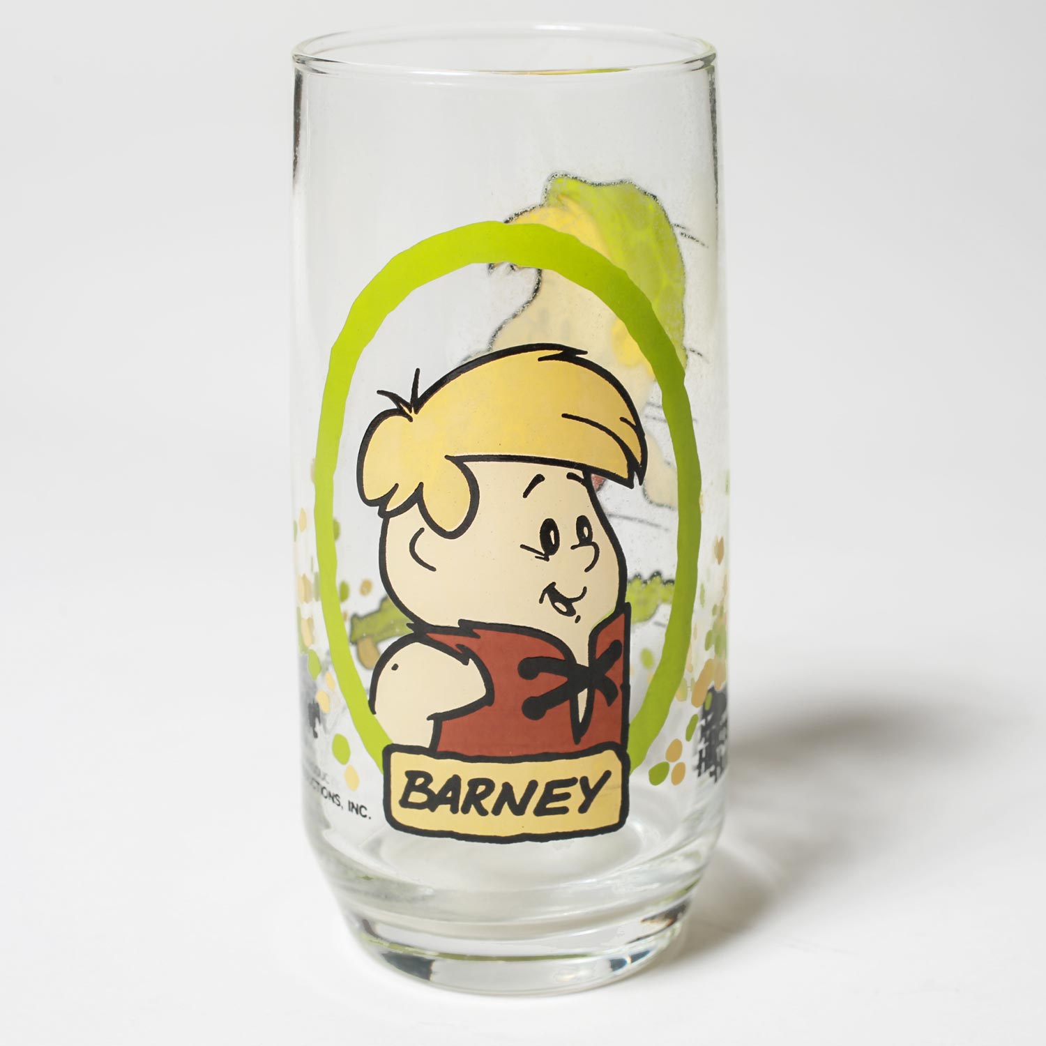 Vintage Flintstones Barney Skateboarding Glass Cup