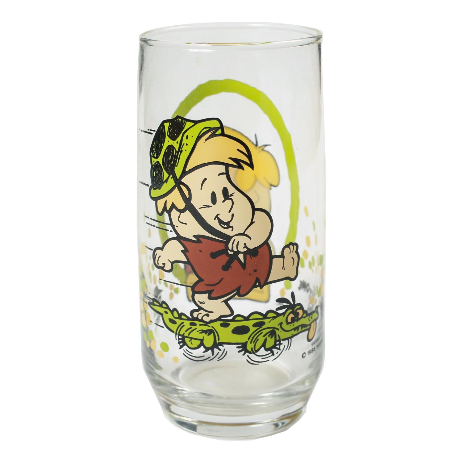 Vintage Flintstones Barney Skateboarding Glass Cup