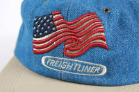 Vintage Freightliner Denim Snapback Hat 90's 6 Panel Cap