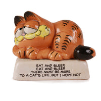 Vintage Garfield Eat and Sleep Ceramic Figurine  1981