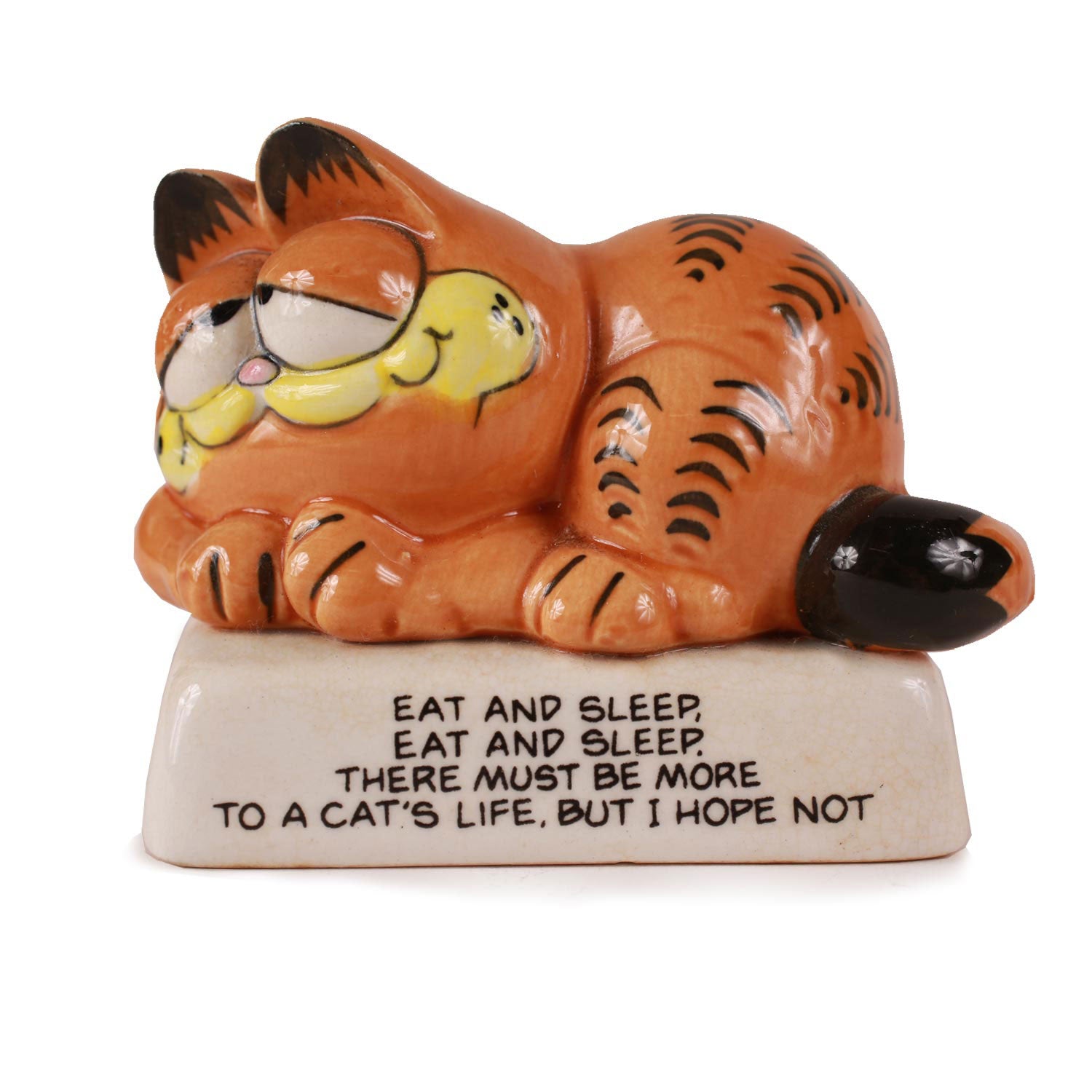 Vintage Garfield Eat and Sleep Ceramic Figurine  1981