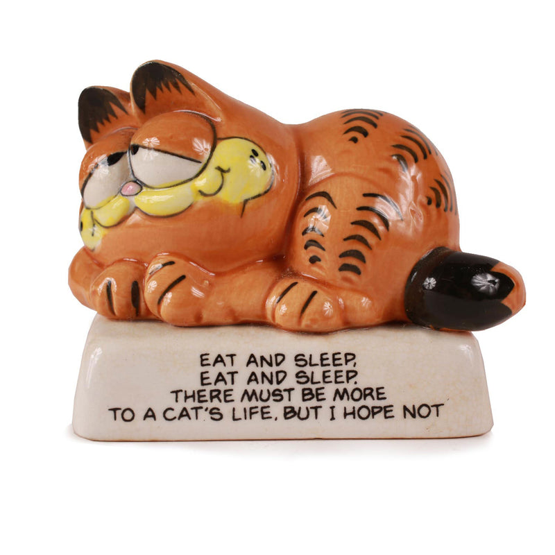 Vintage Garfield Eat and Sleep Ceramic Figurine  1981