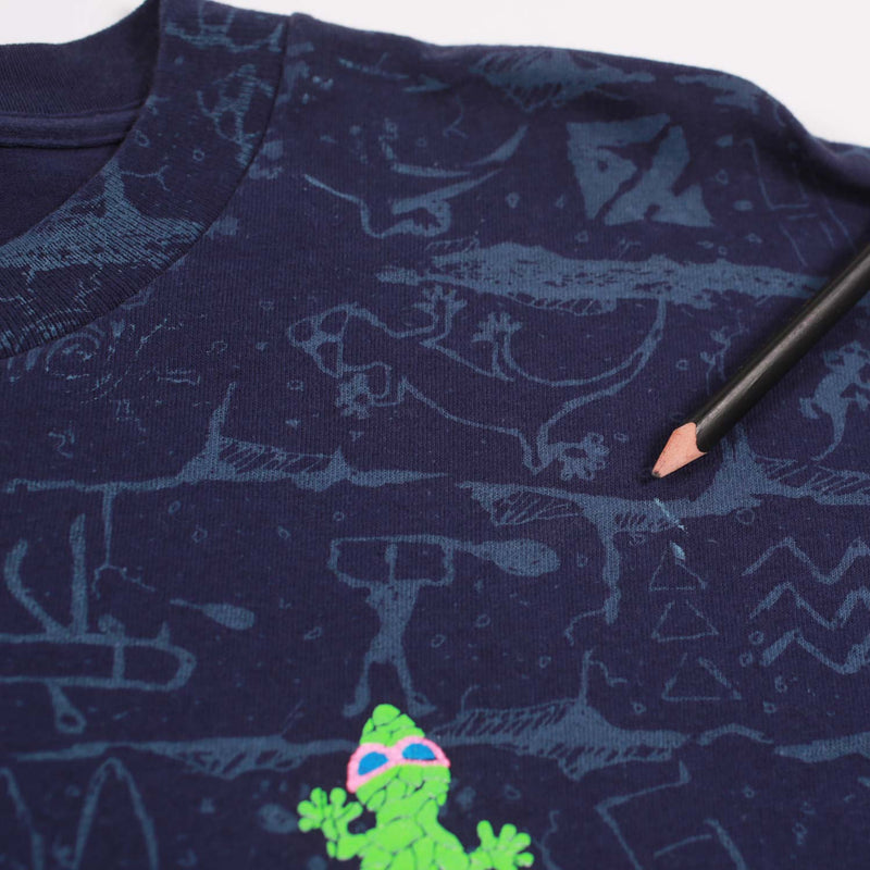 Vintage Gecko Hawaii Tee Navy XL