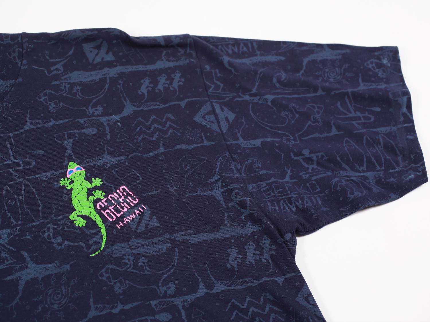 Vintage Gecko Hawaii Tee Navy XL
