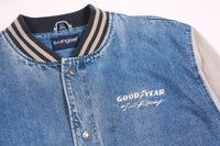 Vintage Goodyear Racing Men's Bomber Jacket Denim 2 Tone L