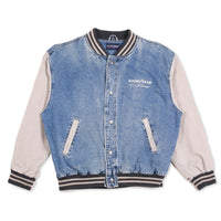 Vintage Goodyear Racing Men's Bomber Jacket Denim 2 Tone L