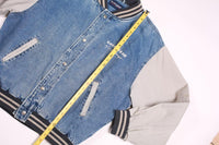 Vintage Goodyear Racing Men's Bomber Jacket Denim 2 Tone L