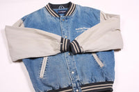 Vintage Goodyear Racing Men's Bomber Jacket Denim 2 Tone L
