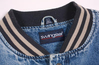 Vintage Goodyear Racing Men's Bomber Jacket Denim 2 Tone L