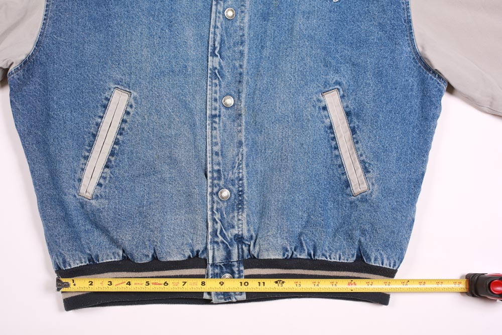 Vintage Goodyear Racing Men's Bomber Jacket Denim 2 Tone L