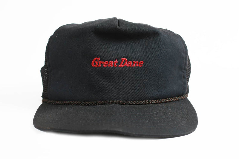 Vintage Great Dane Trucker Snapback Hat Black
