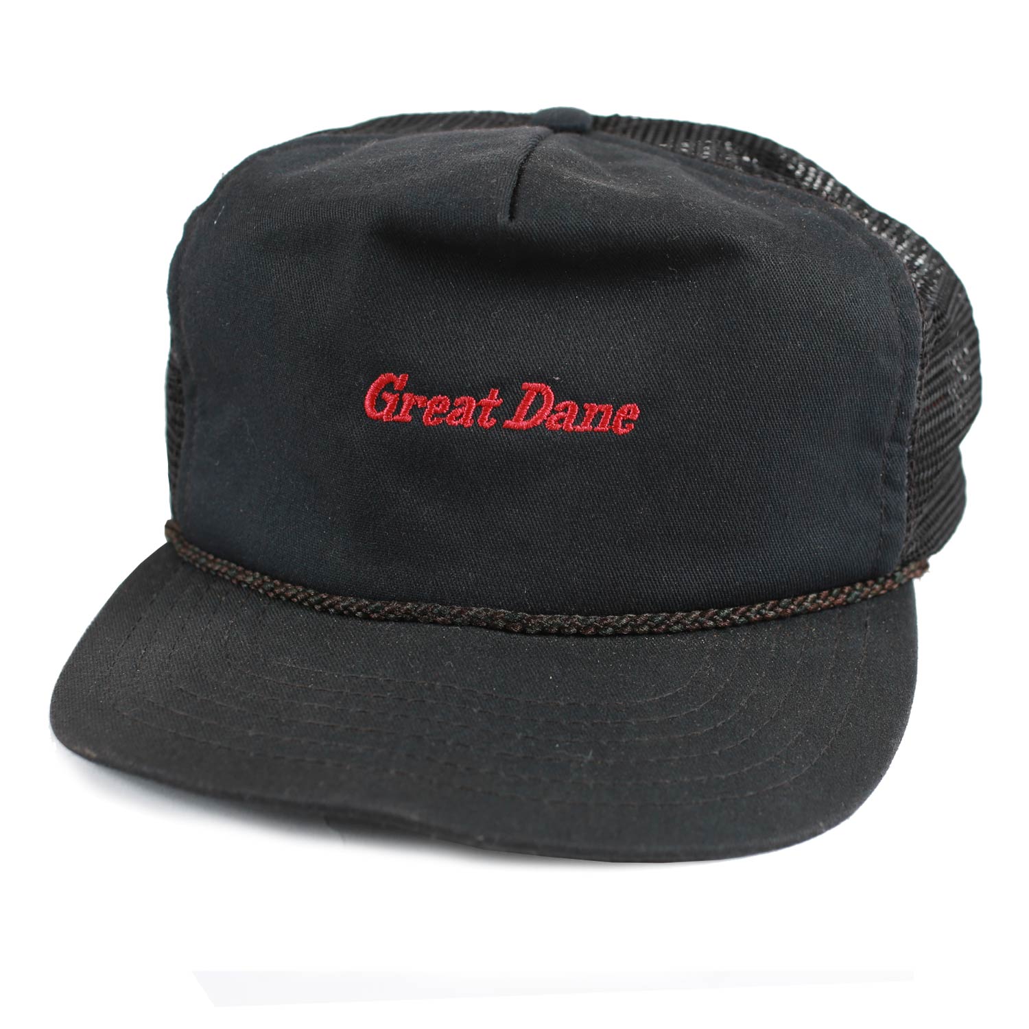 Vintage Great Dane Trucker Snapback Hat Black