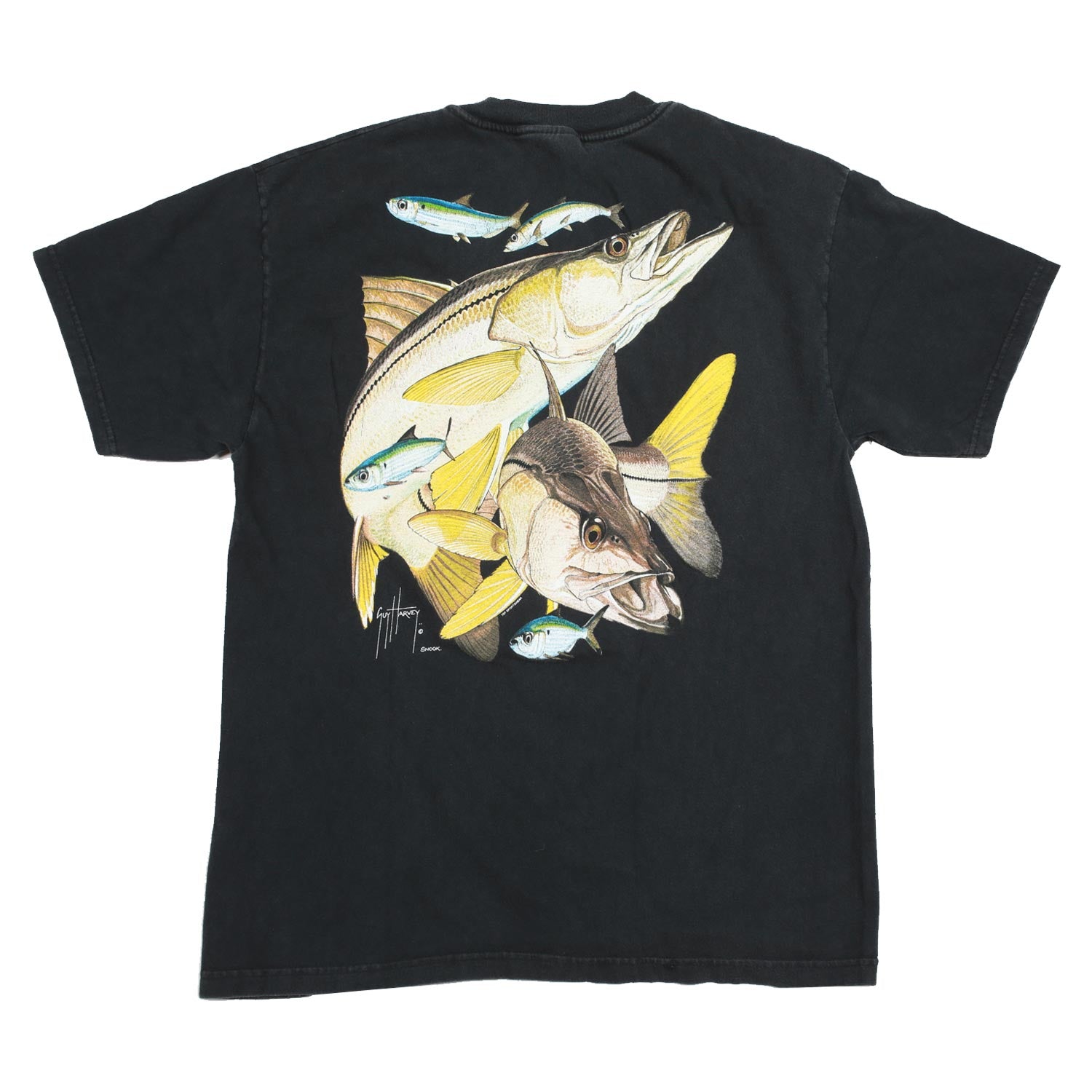 Vintage Guy Harvey Pocket Tee Snook Black L