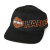 Vintage Harley Davidson Outline Embroidery Snapback Hat Black