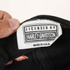 Vintage Harley Davidson Outline Embroidery Snapback Hat Black