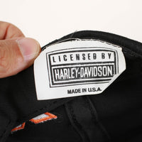Vintage Harley Davidson Outline Embroidery Snapback Hat Black