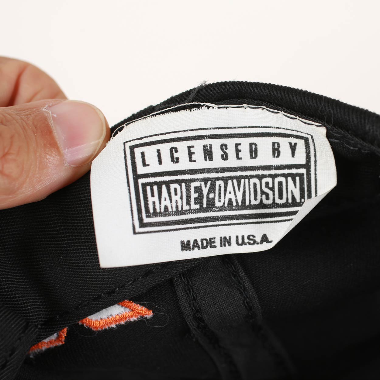 Vintage Harley Davidson Outline Embroidery Snapback Hat Black