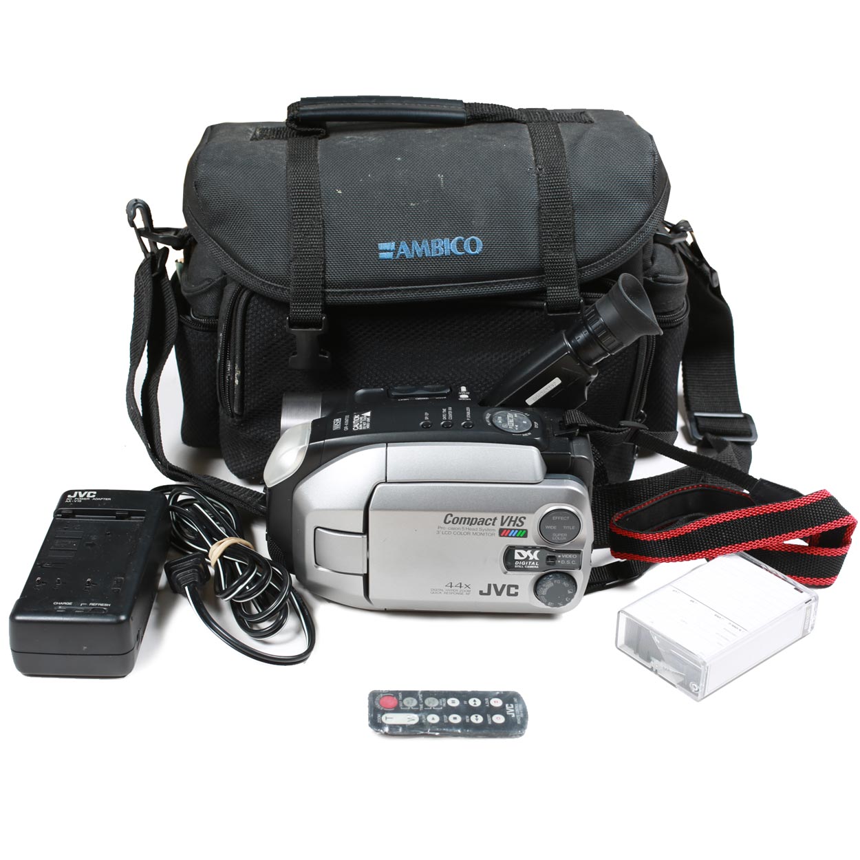 Vintage 90s JVC GR-AXM700 VHS-C Palmcorder Camera Bundle Works