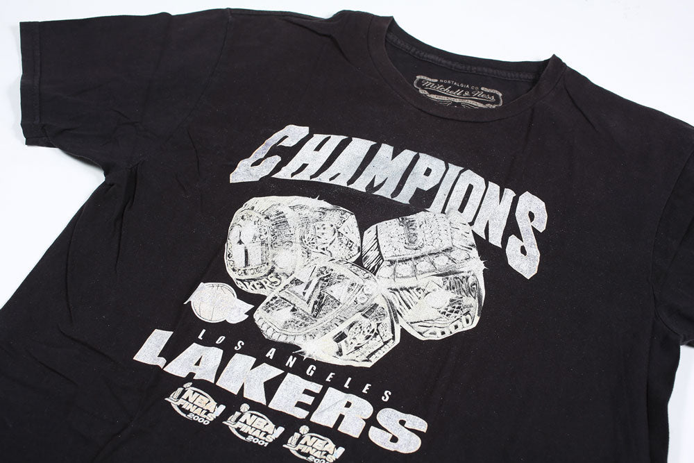 Vintage LA Lakers Champions Rings Tee Black L