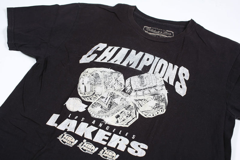 Vintage LA Lakers Champions Rings Tee Black L