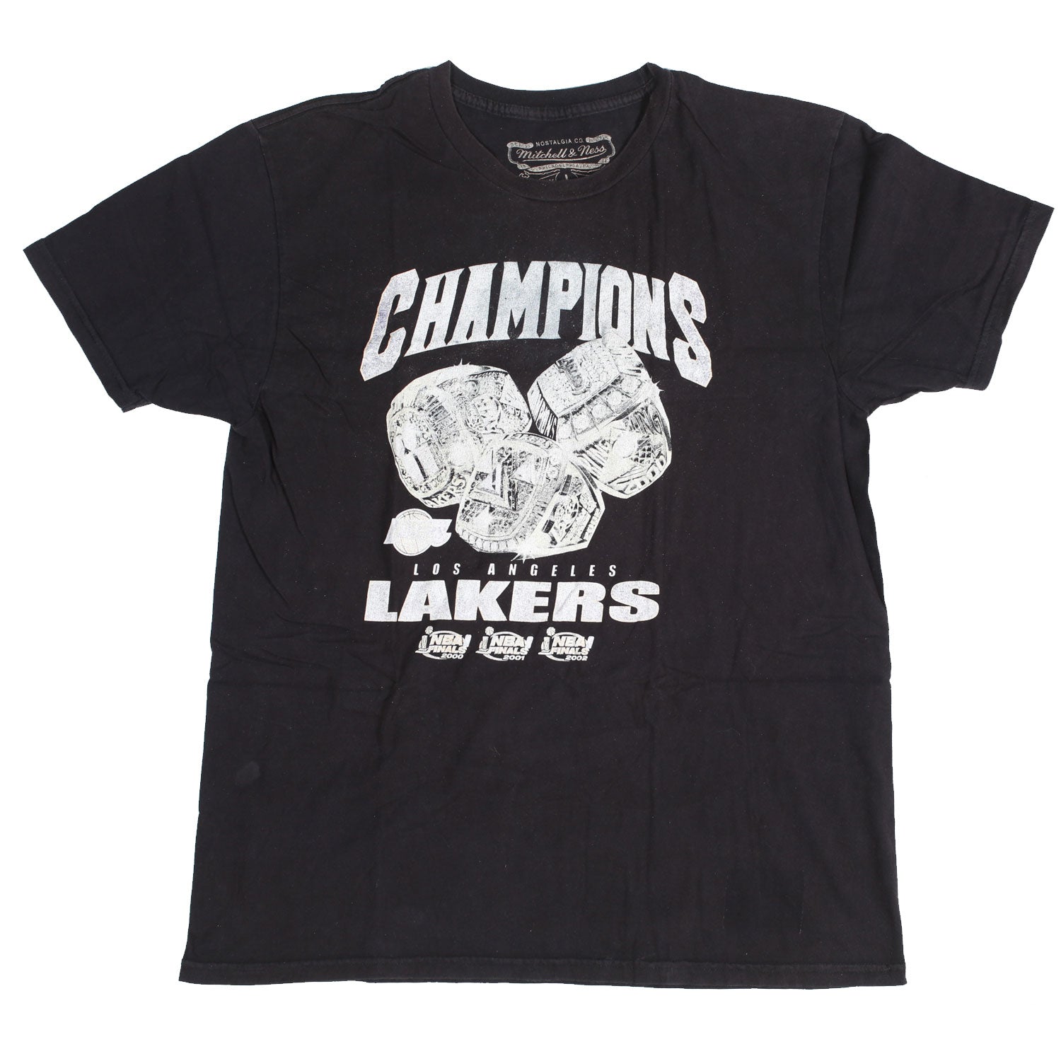 Vintage LA Lakers Champions Rings Tee Black L