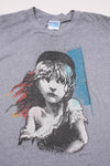 Vintage Les Miserables 1986 Theater Tee Heather Grey L