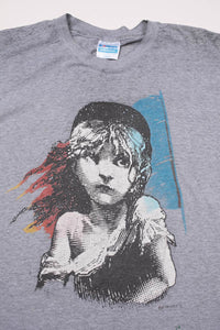 Vintage Les Miserables 1986 Theater Tee Heather Grey L