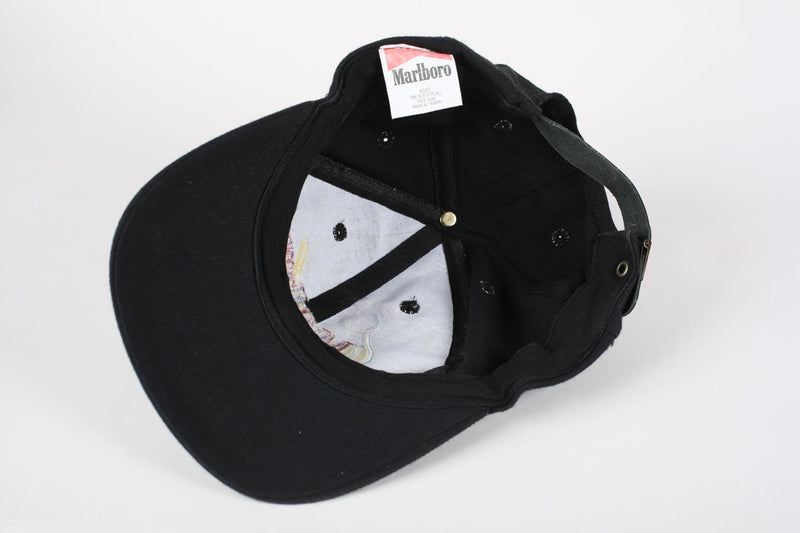 Vintage 90's Marlboro Embroidered Strap Back Hat Black