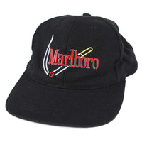 Vintage 90's Marlboro Embroidered Strap Back Hat Black