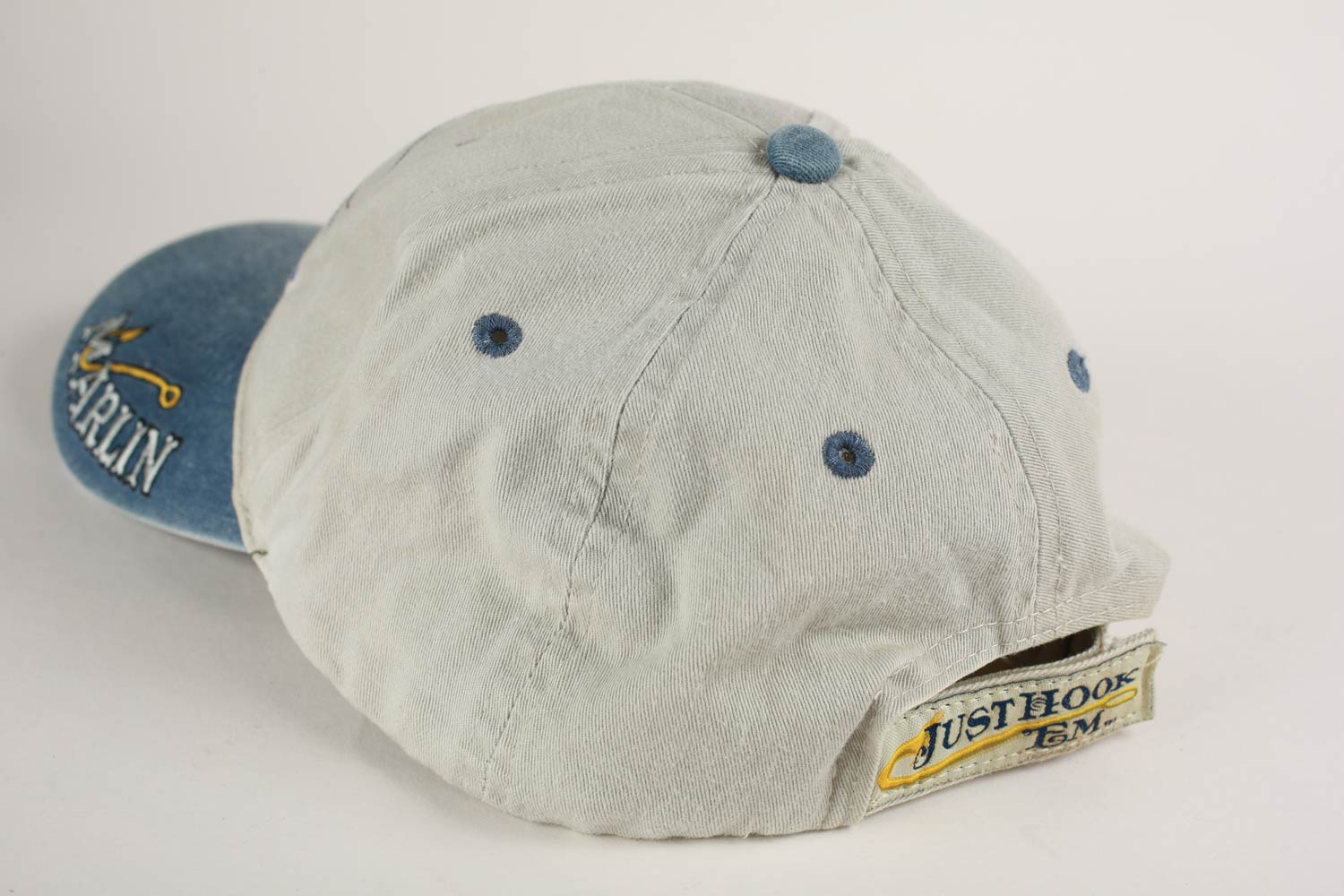 Vintage Embroidered Marlin Velcro Strapback Just Hook Em Hat