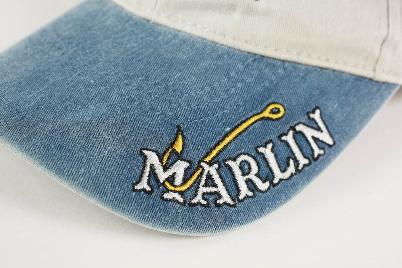 Vintage Embroidered Marlin Velcro Strapback Just Hook Em Hat
