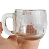 Vintage 1970s Nestle Etched World Map Glass Mug