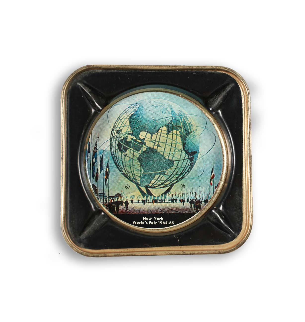 Vintage New York World's Fair 1964 Unisphere Tin Ash Tray